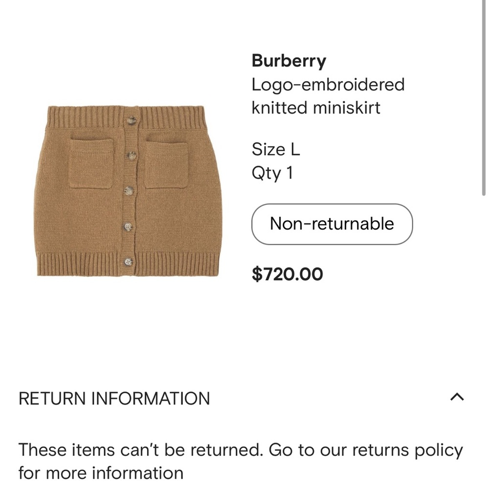 Burberry Wool Skirt